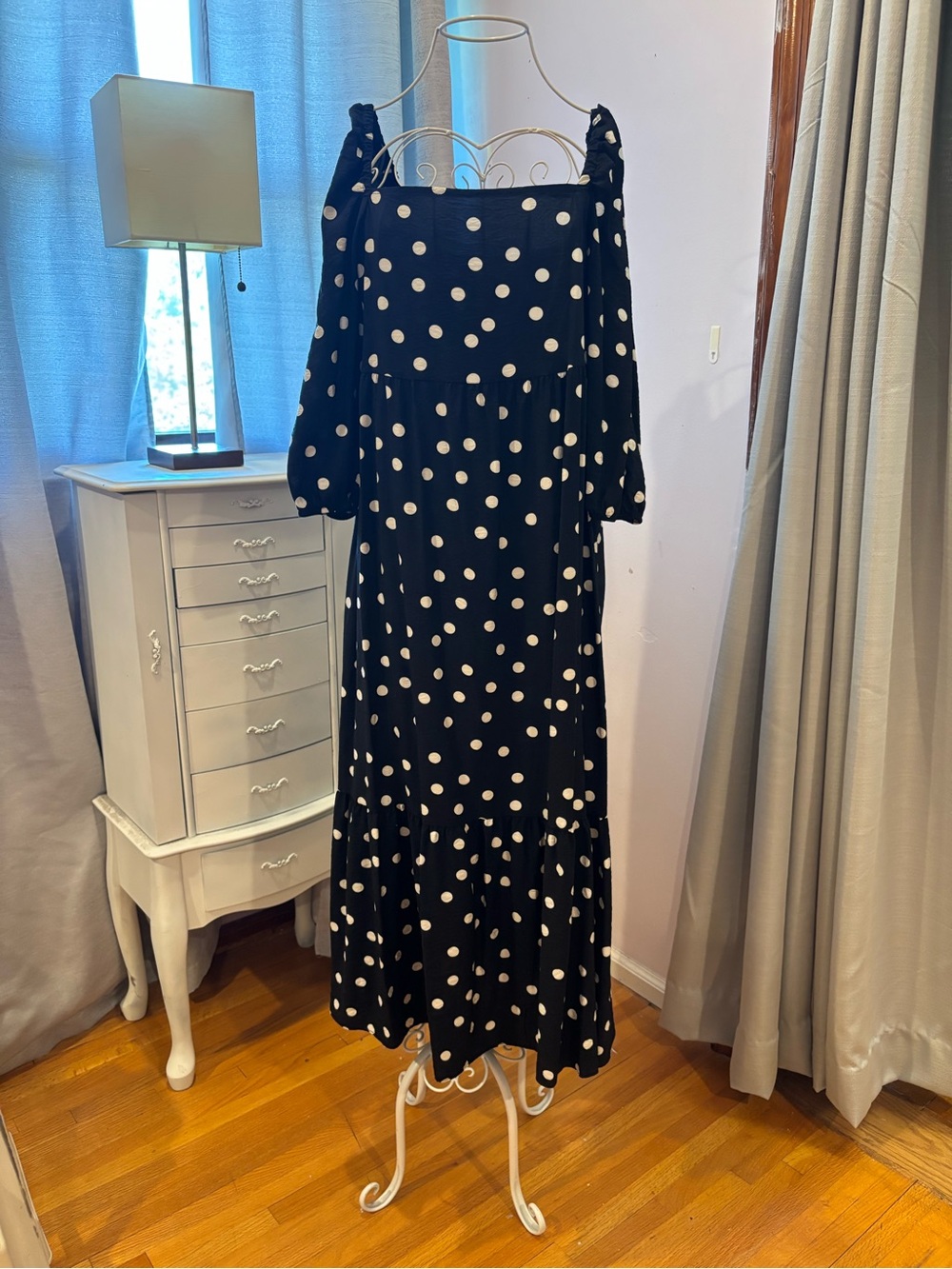 Primark Black and White Polka Dot Maxi Dress